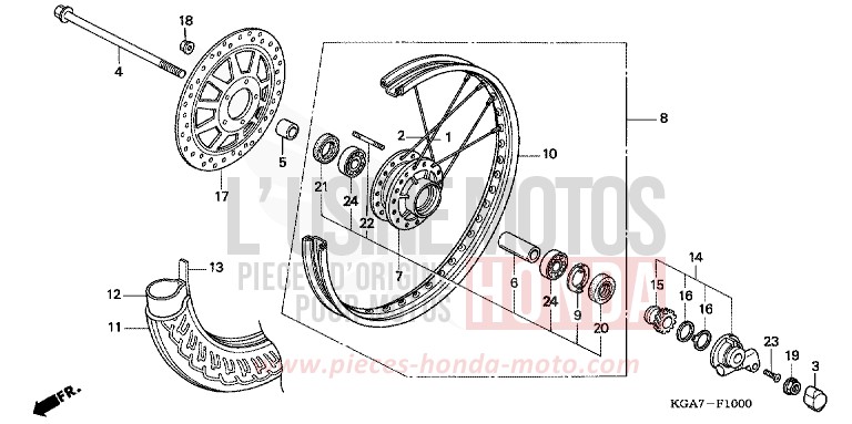 VORDERRAD von CG125 TITAN ES FORCE SILVER METALLIC (NH411) von 2004